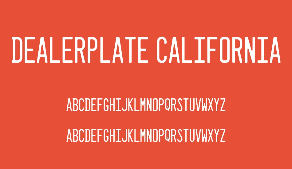 dealerplate-california font