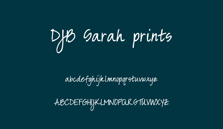 djb-sarah-prints font