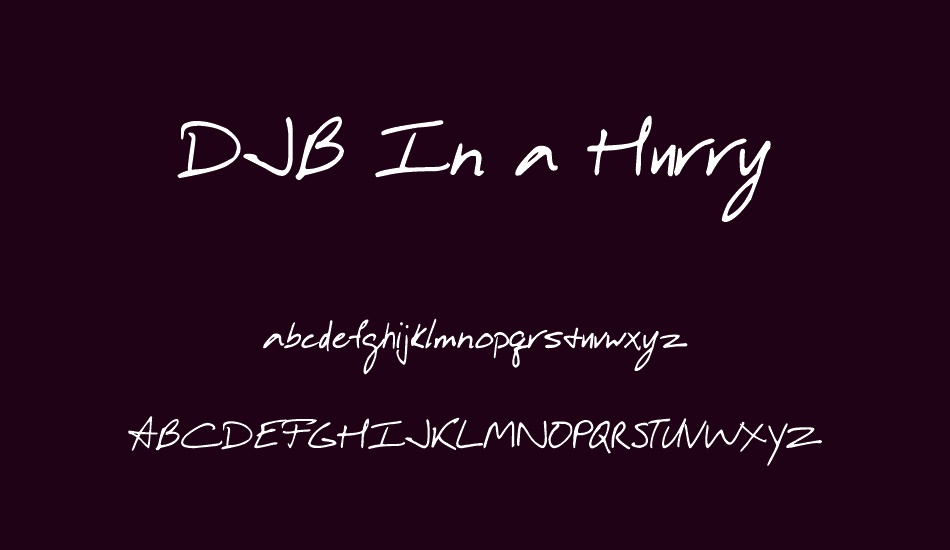 djb-ın-a-hurry font