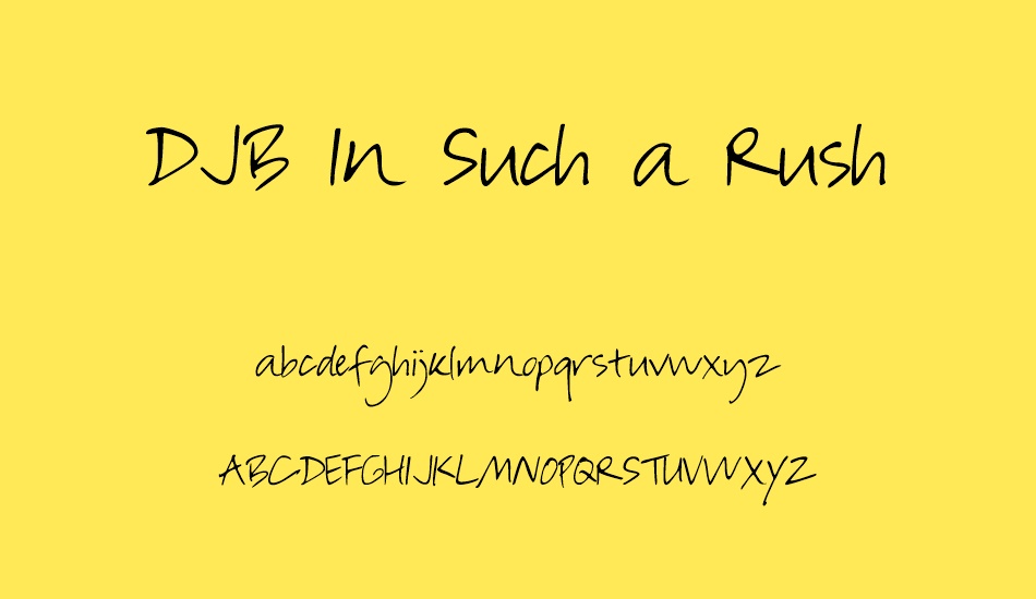 djb-ın-such-a-rush font