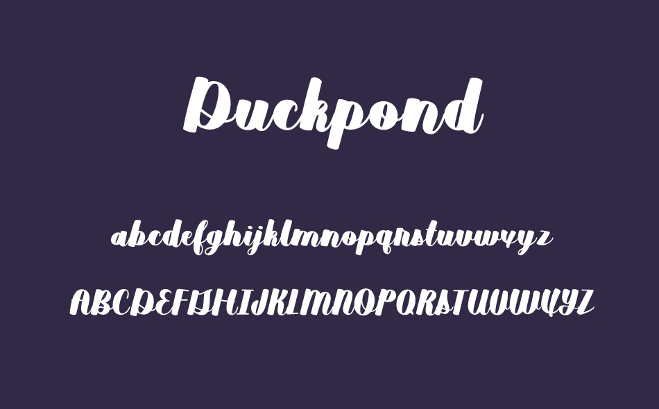 Duckpond font