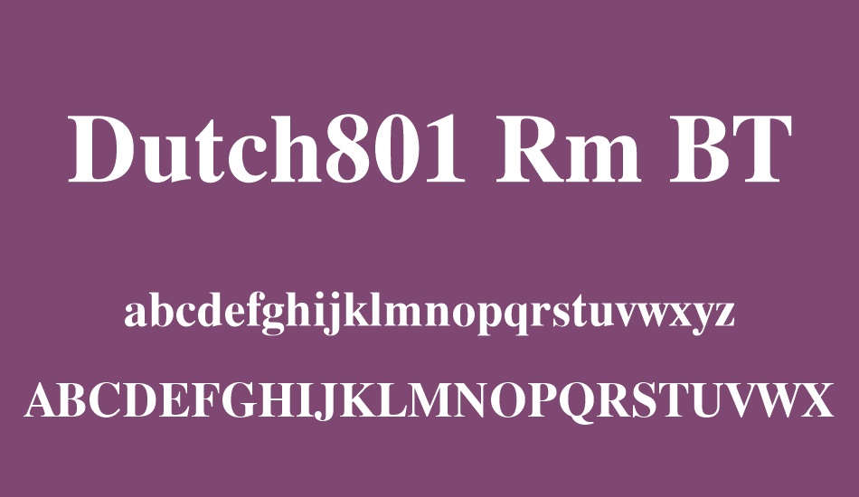 dutch801-rm-bt font