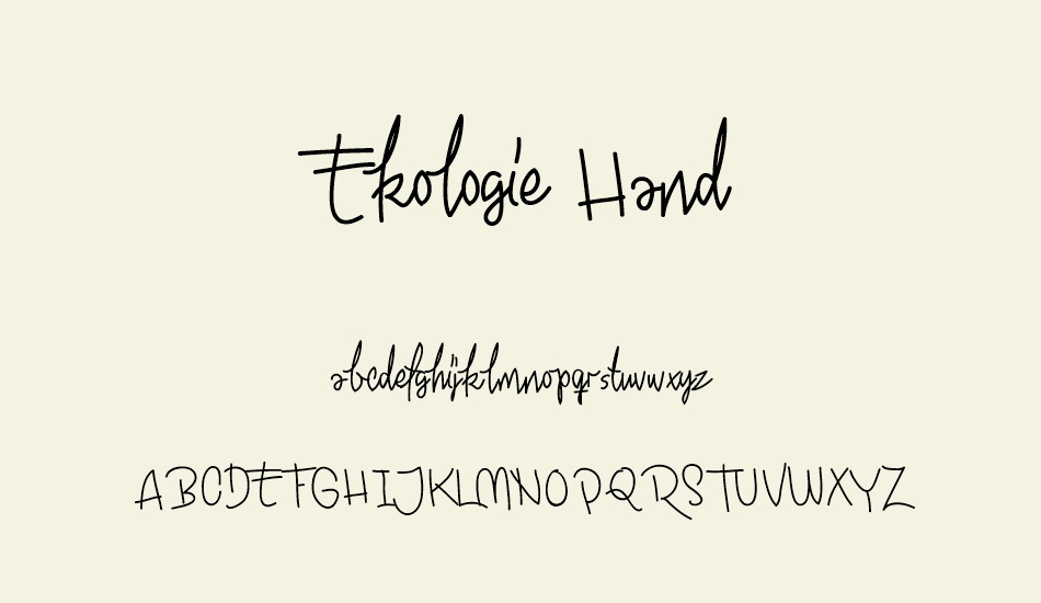 ekologie-hand-personal-use font