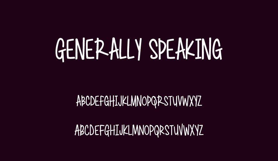 generally-speaking font