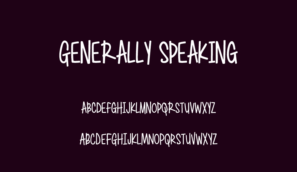 generally-speaking font