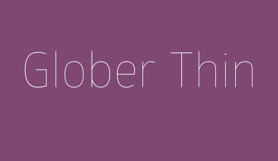 glober-thin-free font big