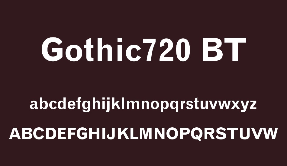 gothic720-bt font