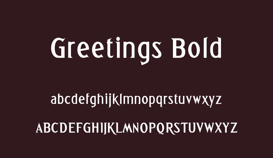 greetings-bold font