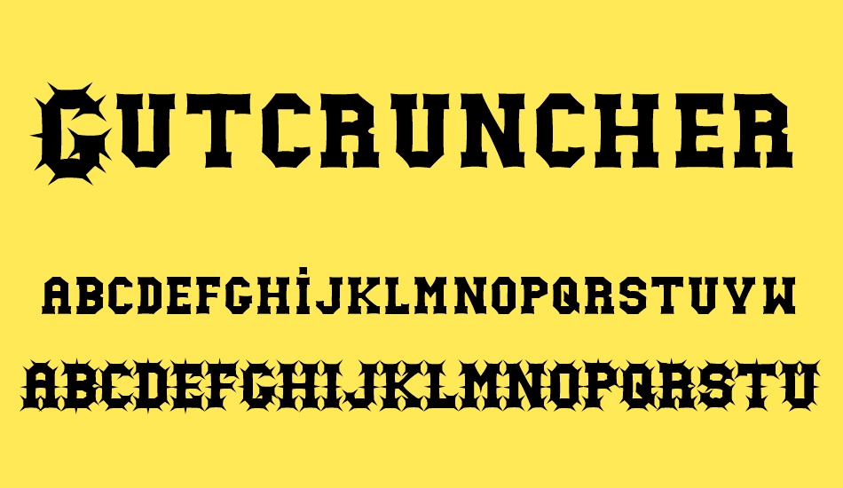 gutcruncher font