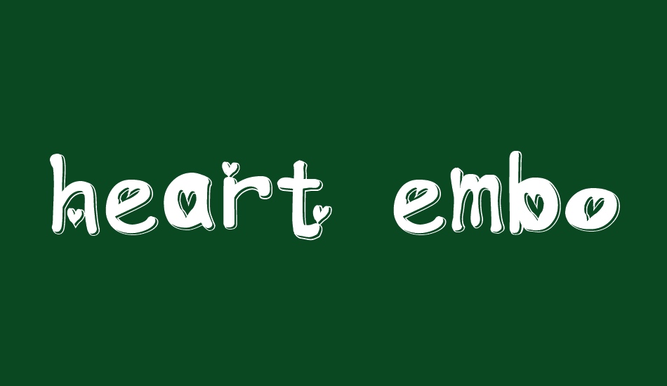 heart-emboss font big
