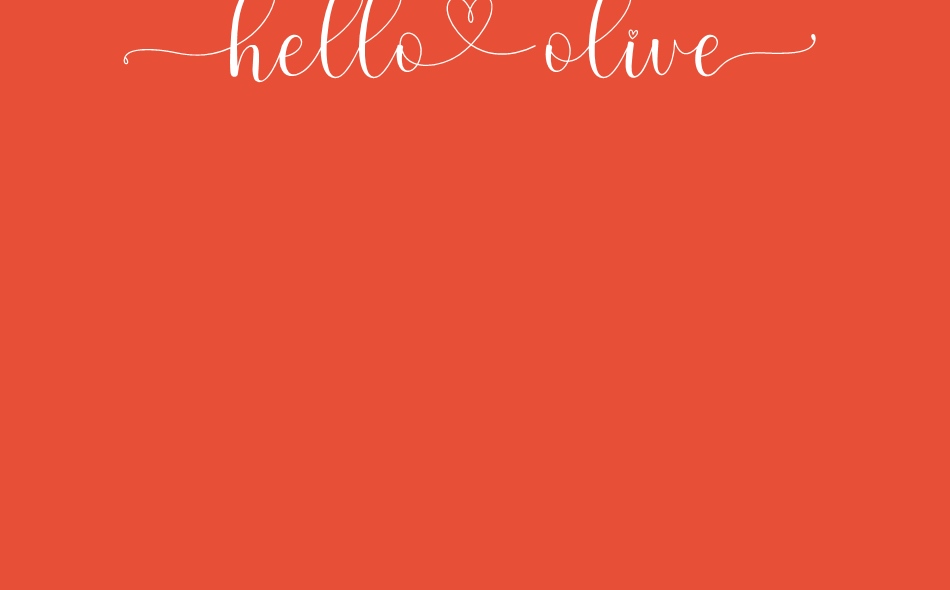 Hello Olive font big