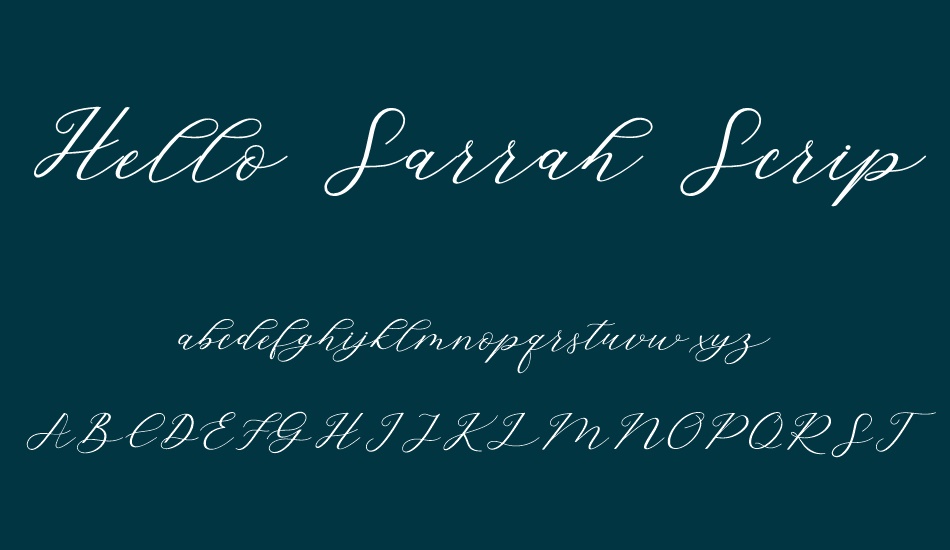 hello-sarrah-script font