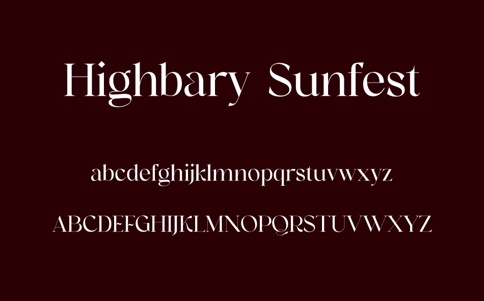 Highbary Sunfest font