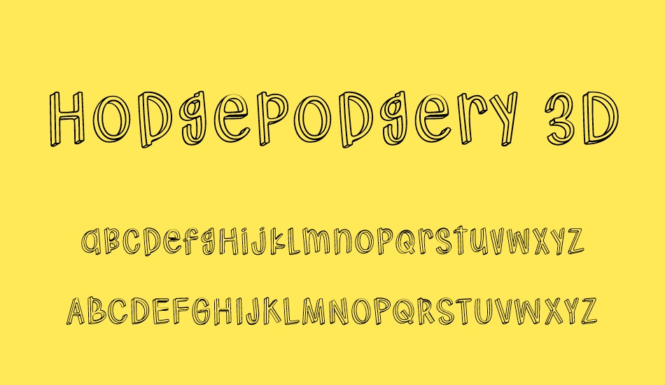hodgepodgery-3d font