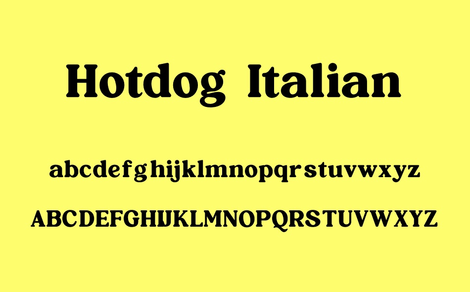Hotdog Italian font