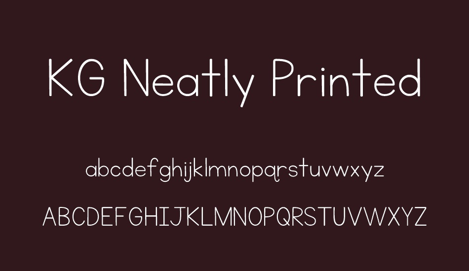 kg-neatly-printed font