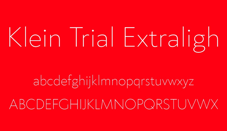 klein-trial-extralight font