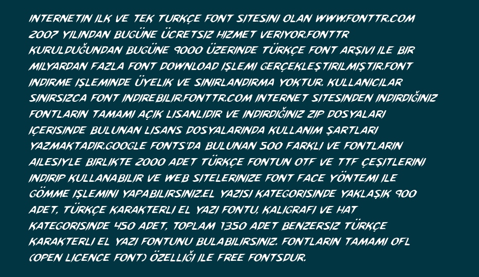 kreeture-ıtalic font 1