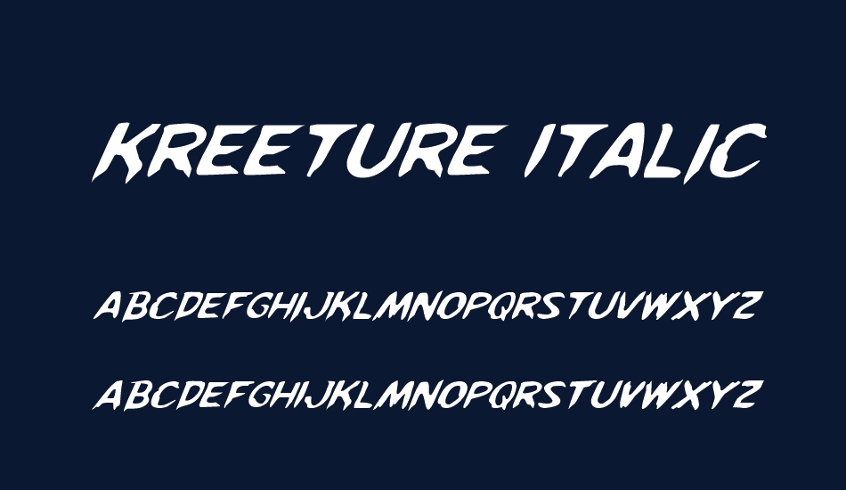 kreeture-ıtalic font