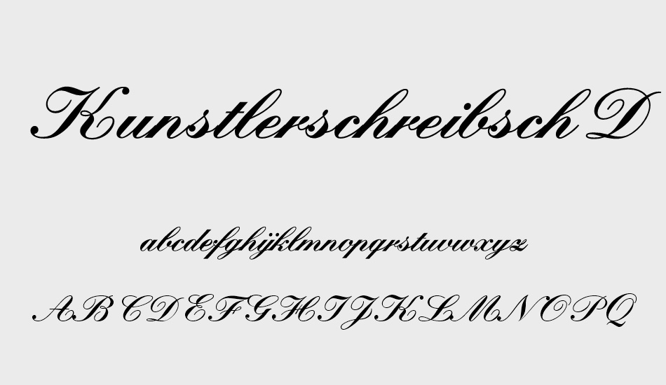 kunstlerschreibschdbol font