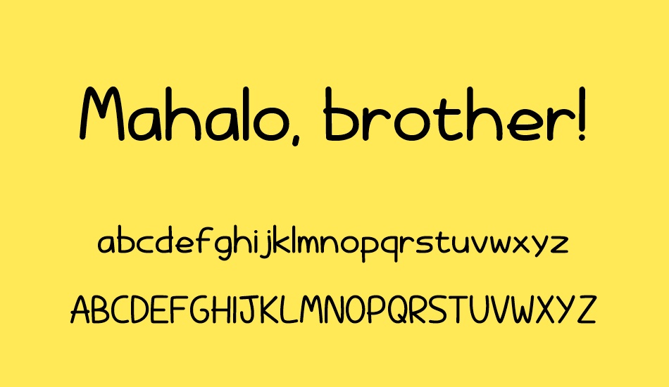 mahalo-brother font