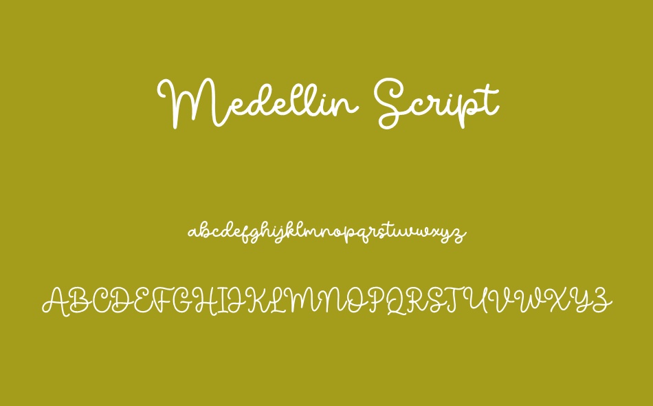 Medellin Script font