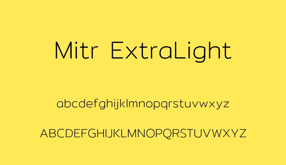 mitr-extralight font
