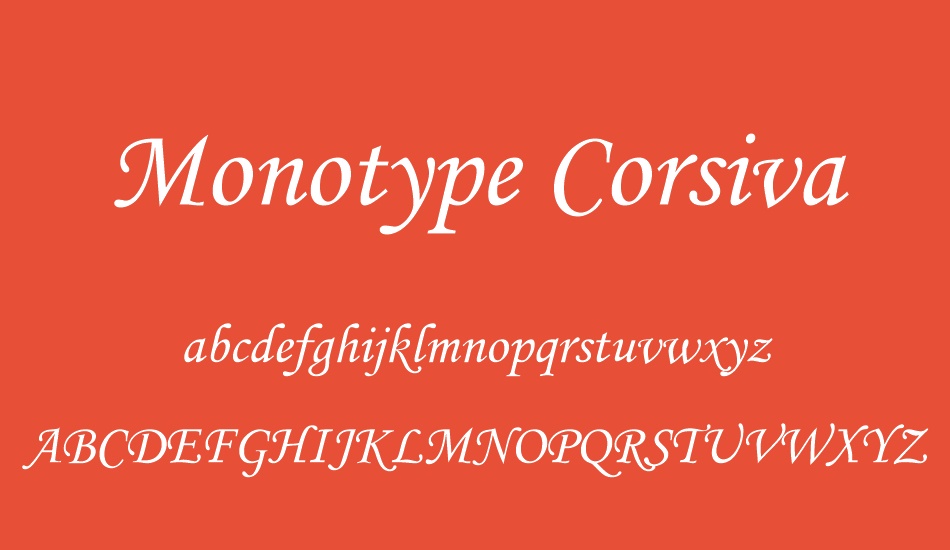 ecriture monotype corsiva