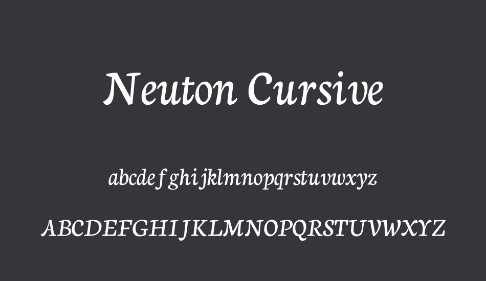 neuton-cursive font