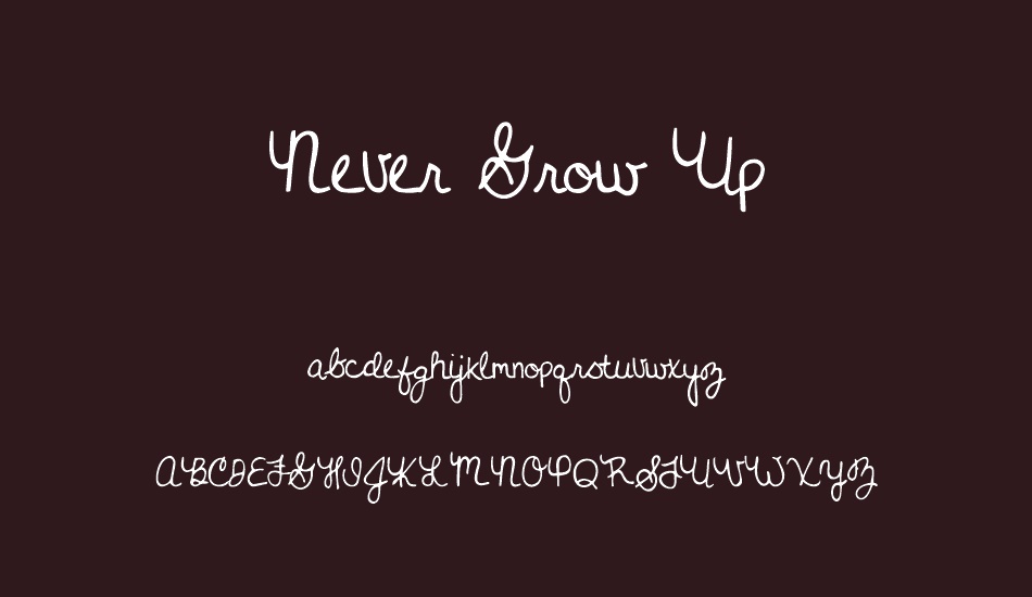 never-grow-up font