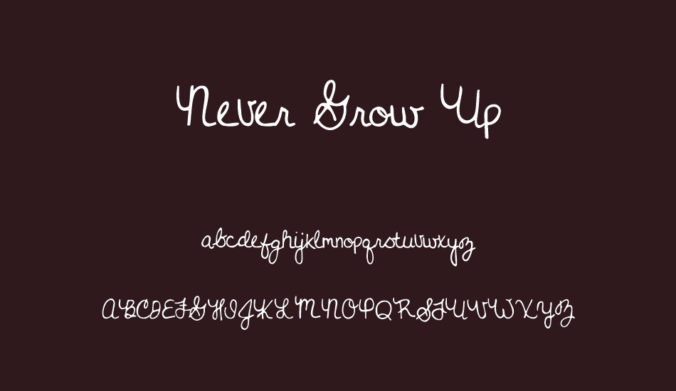 never-grow-up font