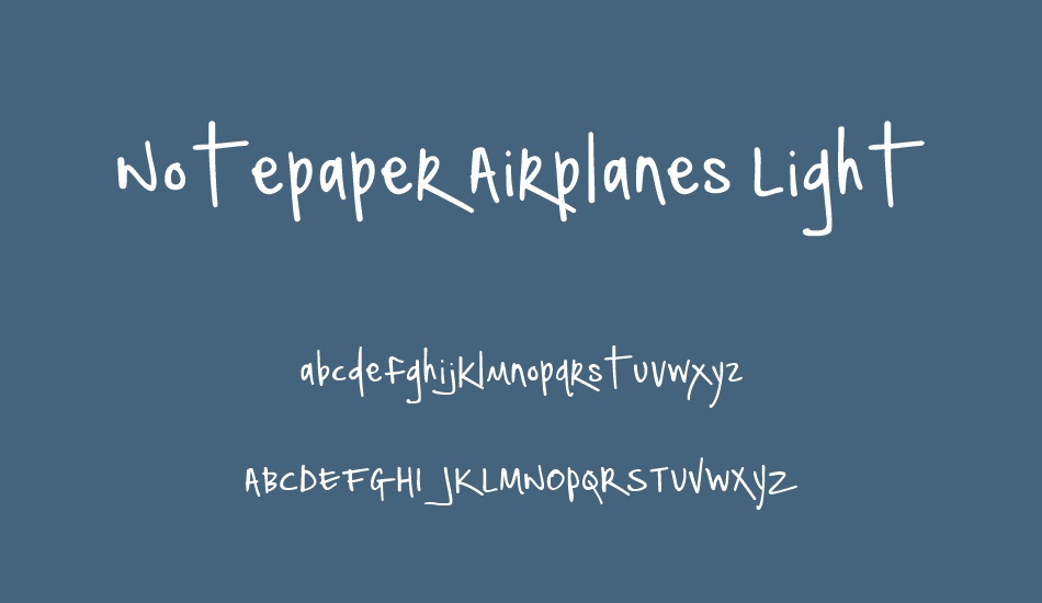notepaper-airplanes-light font