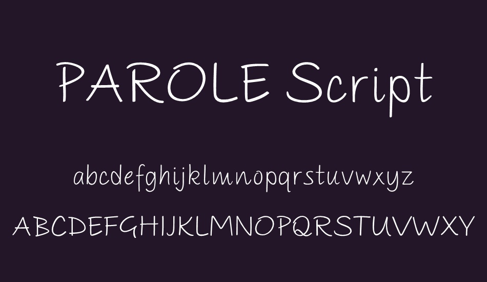 parole-script-demo font