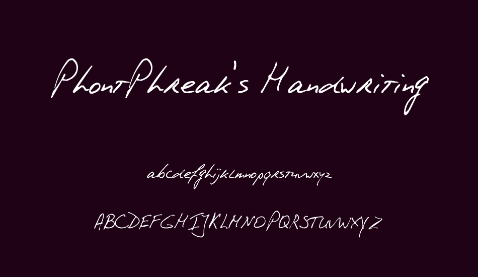 phontphreaks-handwriting font