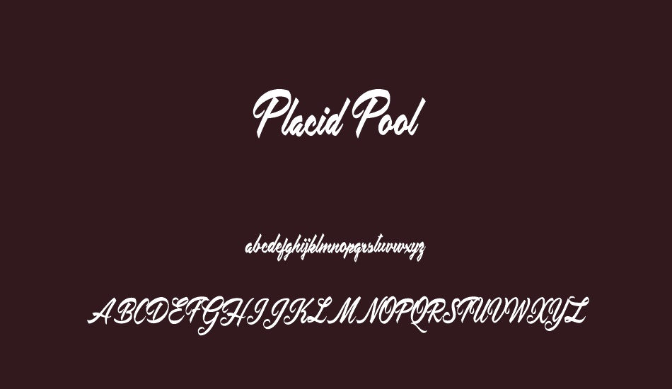 placid-pool-personal-use font