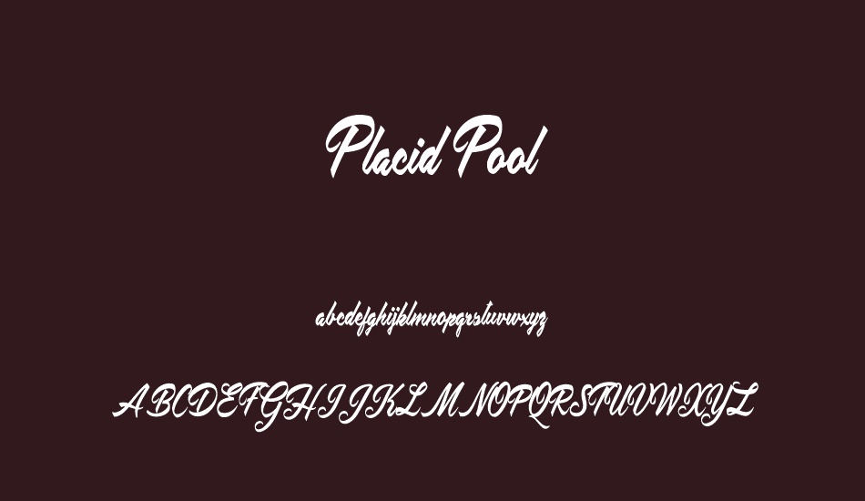 placid-pool-personal-use font