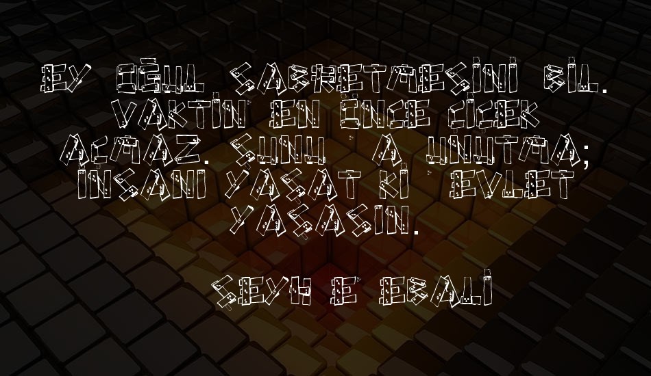 planks font text