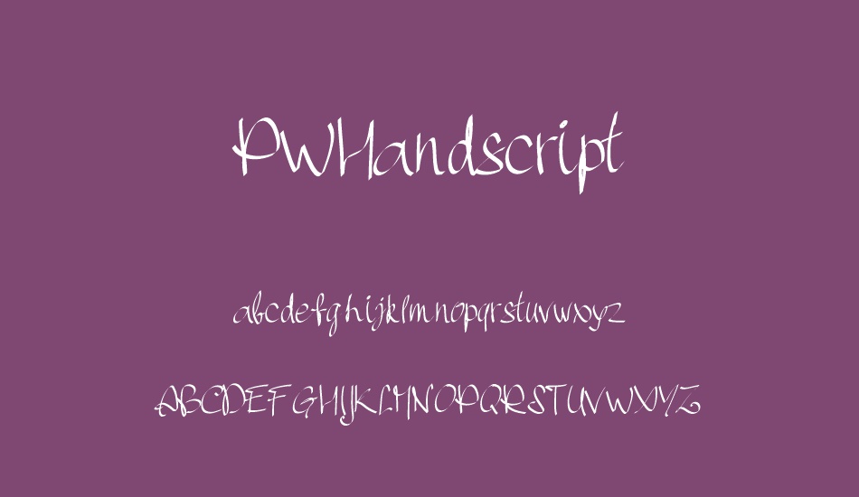 pwhandscript font