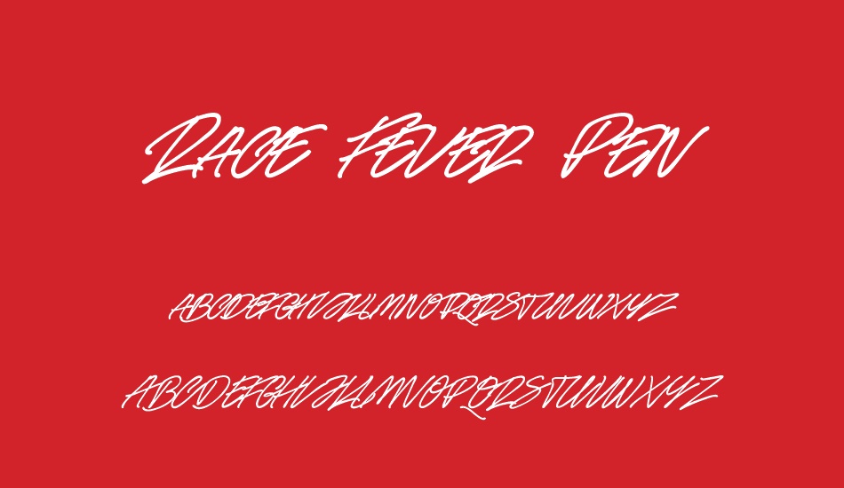 race-fever-pen-personal font