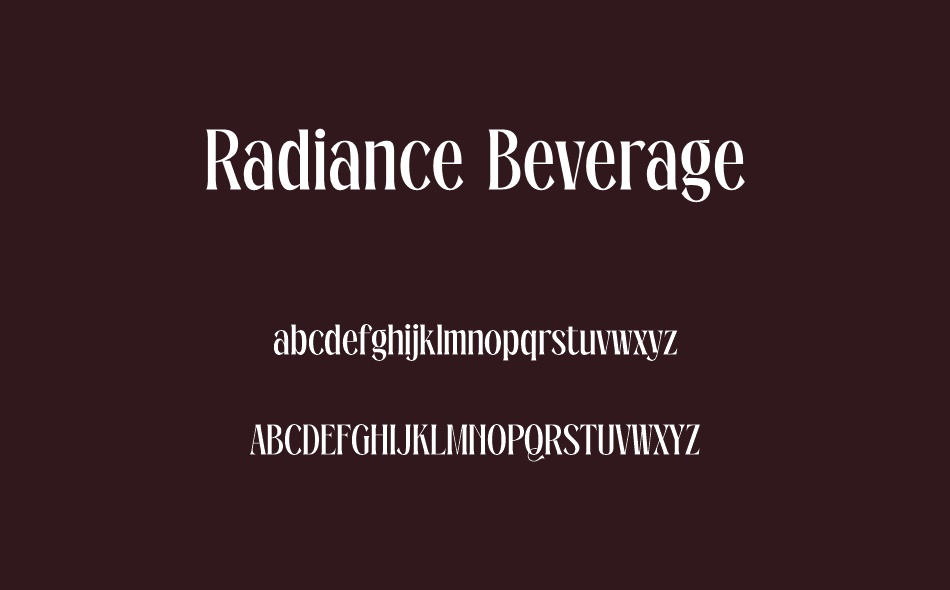 Radiance Beverage font