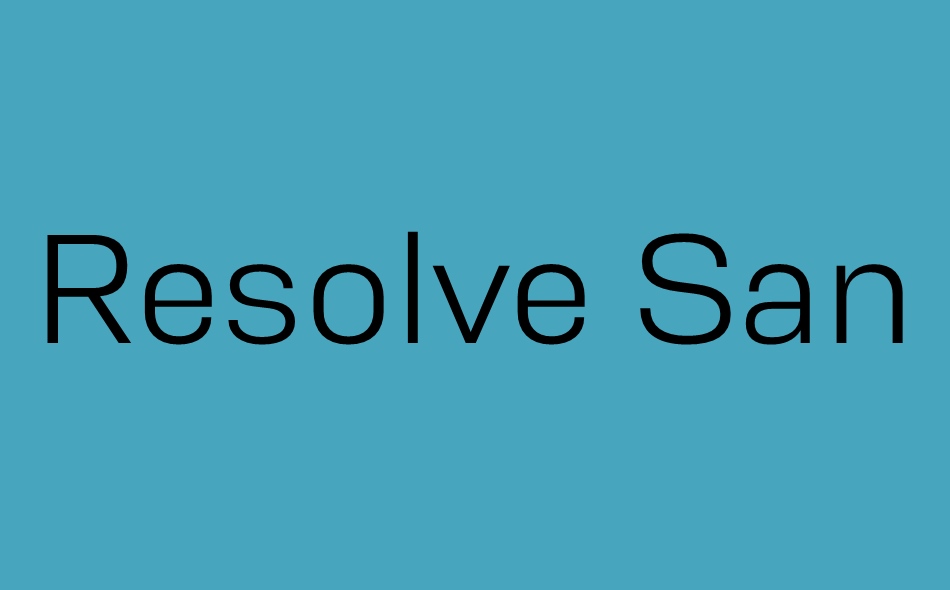 Resolve Sans font big