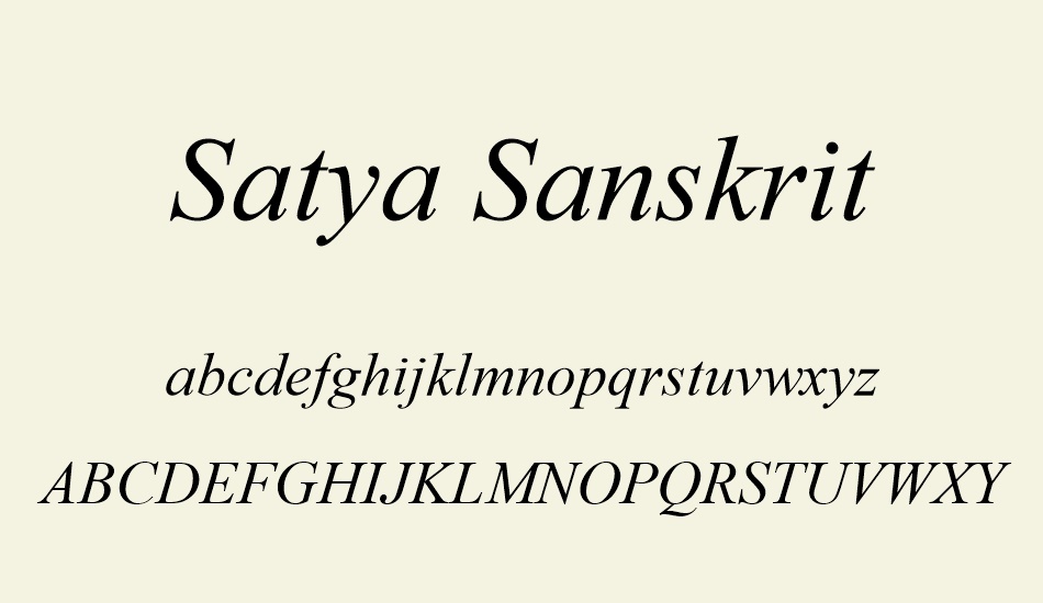 satya-sanskrit font