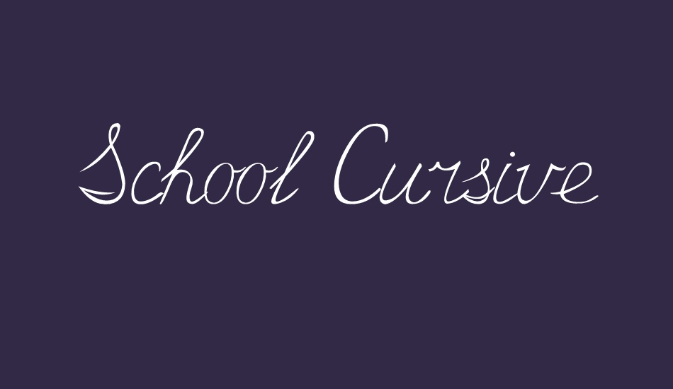 school-cursive font big