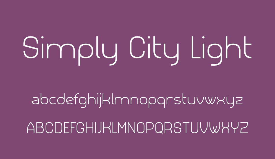 simply-city-light font