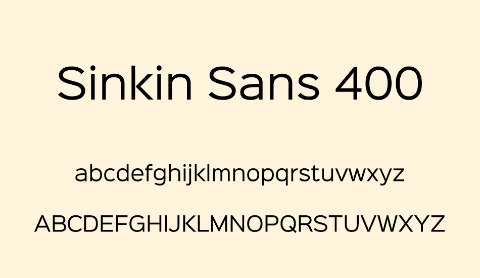 sinkin-sans-400-regular font