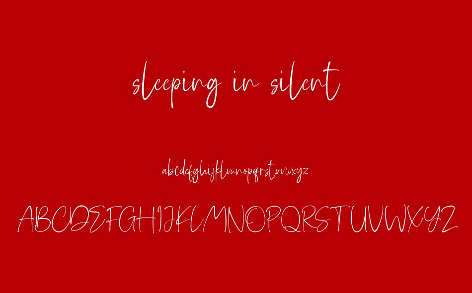 Sleeping in Silent font