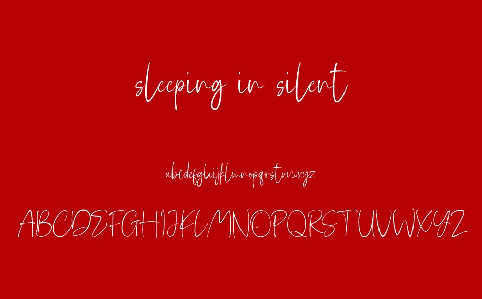 Sleeping in Silent font