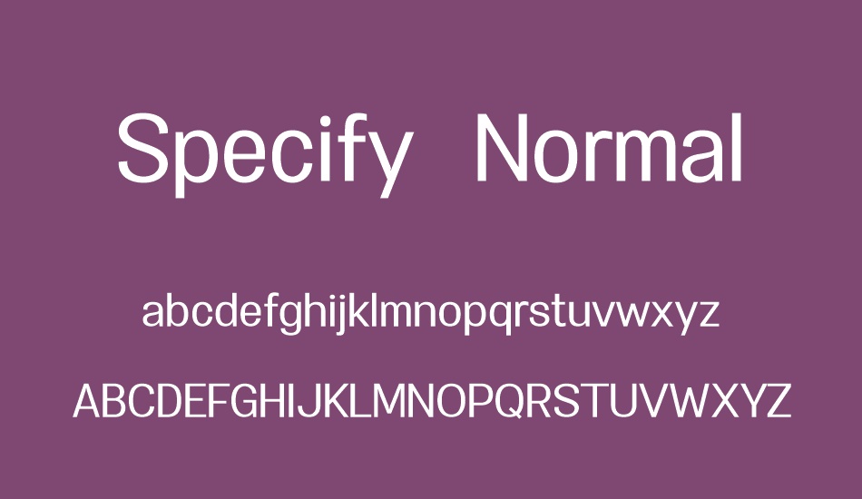 specify-personal-normal font