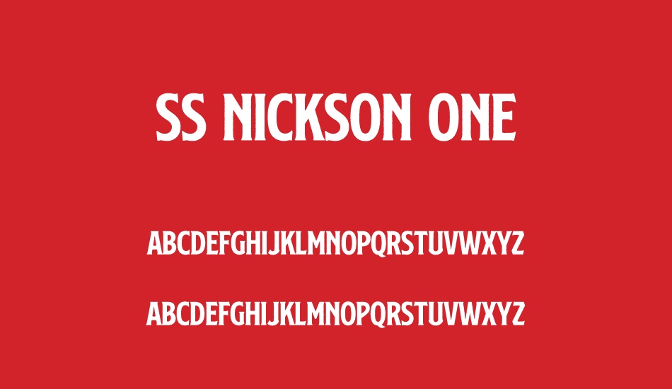 S S Nickson One Font S S Nickson One Font Download