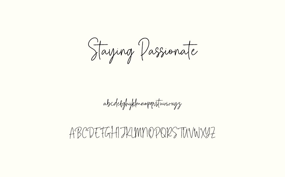 Staying Passionate font